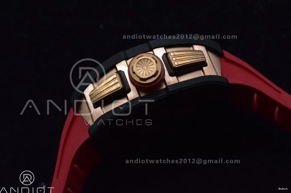 Best NTPT Rubber on Dial A7750 Chrono Edition Crystal V2 RM011 Strap Lotus KVF Red 1:1 1130